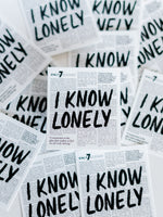 Load image into Gallery viewer, I Know Lonely: Sticker Pack - Only7Seconds Shop
